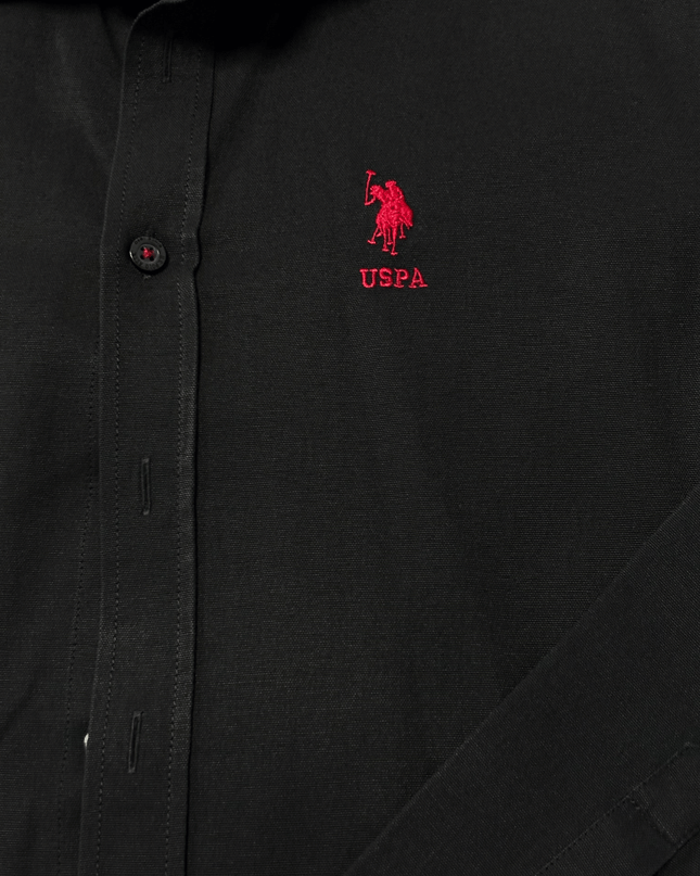 U.S. Polo Assn. Slim Fit Long Sleeve Button-Down Black Shirt