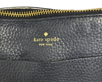 Kate Spade New York Black Pebbled Leather Studded Chain Crossbody Clutch
