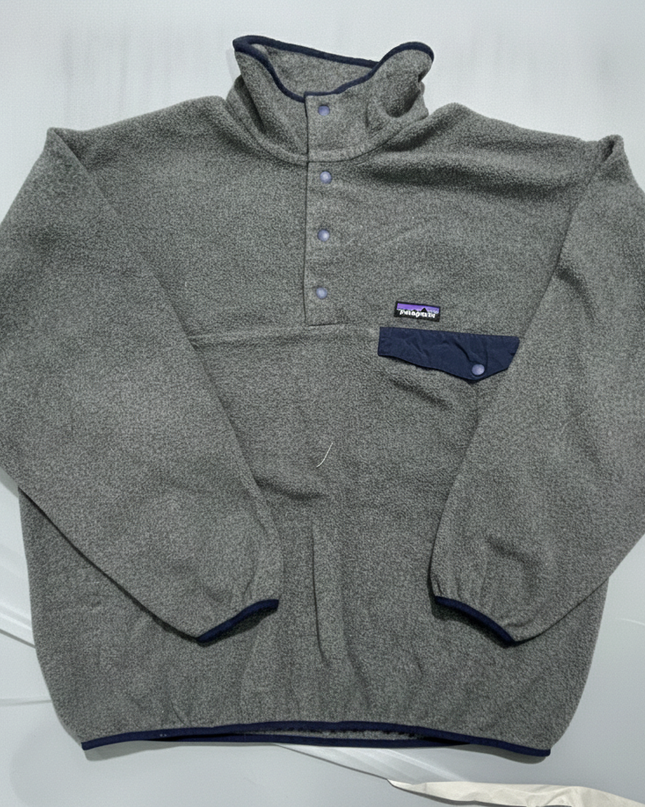 Patagonia Grey Synchilla Snap-T Fleece Sweater