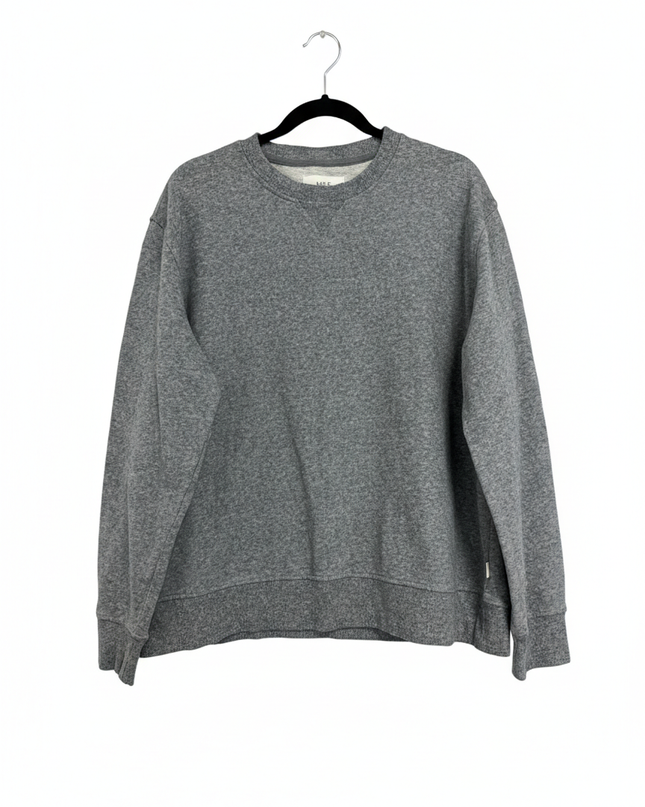 M&S Grey Marl Crew Neck Cotton Sweatshirt