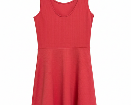 H&M Divided Coral Sleeveless Textured Fit and Flare Mini Dress