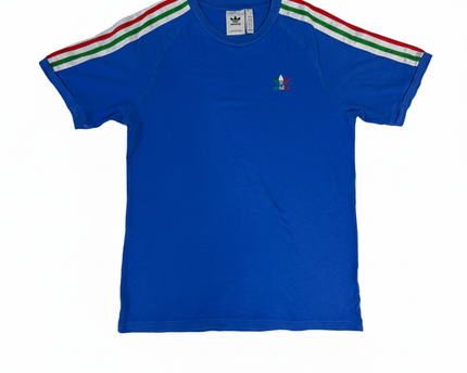 Adidas Blue 3-Stripe Tricolor Trefoil T-Shirt