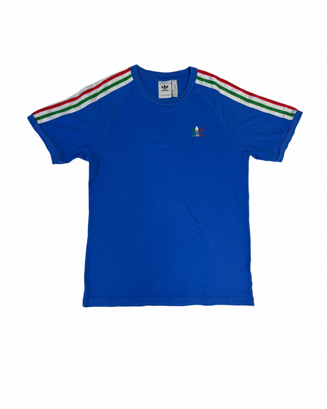 Adidas Blue 3-Stripe Tricolor Trefoil T-Shirt