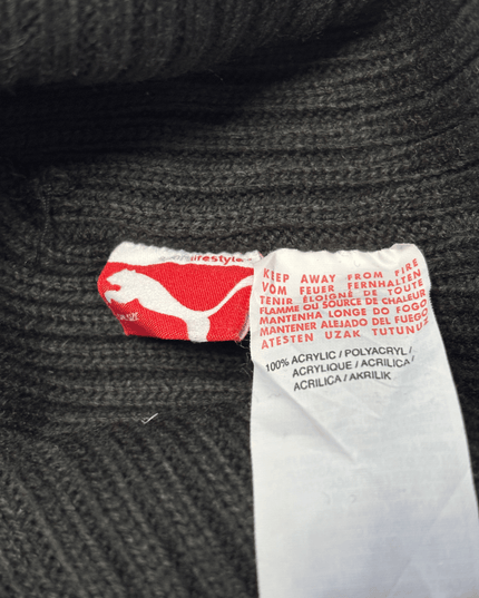 Puma Black Ribbed Knit Beanie