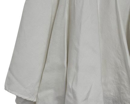 Larry Levine Flowy Ivory High-Waist Linen Blend Skirt