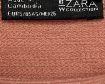 Zara Dusty Rose Textured Asymmetrical Ruffle Top