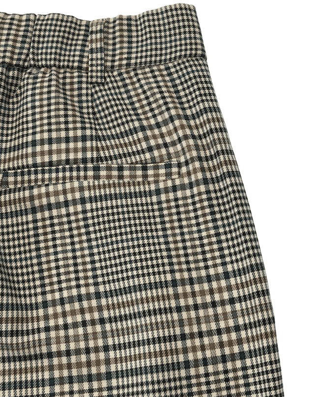 ZARA TRF Houndstooth Check Pleated High Waist Trousers
