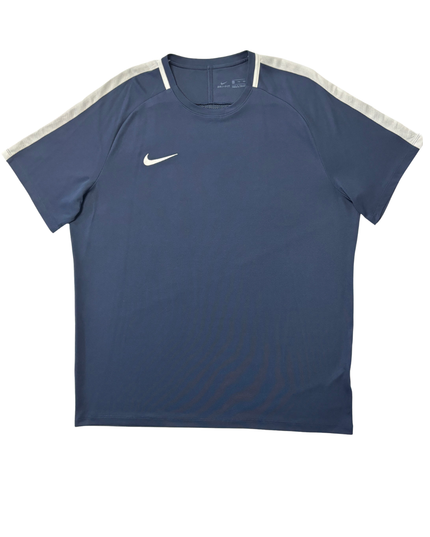 Nike Dri-FIT Navy Blue with White Shoulder Stripes Training T-Shirt