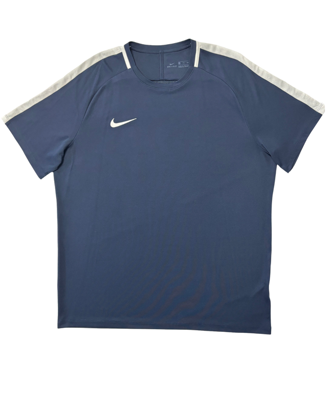 Nike Dri-FIT Navy Blue with White Shoulder Stripes Training T-Shirt