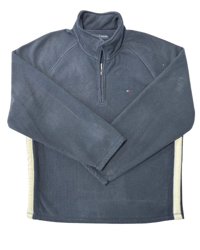 Tommy Hilfiger Navy Blue Quarter-Zip Waffle Fleece Pullover