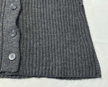 H&M Grey Chunky Knit Short Sleeve Button-Up Cardigan