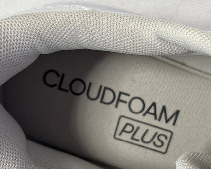 Adidas White Cloudfoam Plus Three-Stripes Sneakers