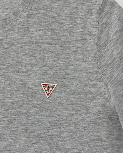GUESS Smart Guess Heather Grey Organic Cotton Logo T-Shirt