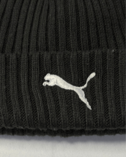 Puma Black Ribbed Knit Beanie