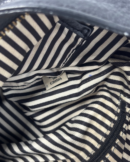 Kate Spade Black Pebbled Leather Convertible with Silver Chain Shoulder Bag