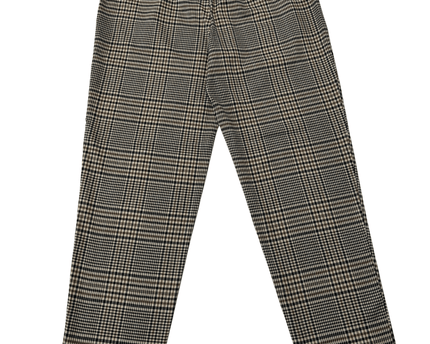 ZARA TRF Houndstooth Check Pleated High Waist Trousers