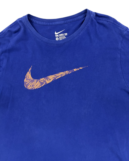 Nike Graphic Swoosh Athletic Cut Blue  T-Shirt - L