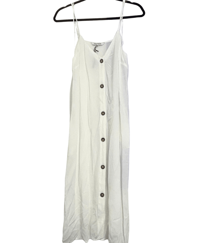 Debenhams White Button-Down with Spaghetti Straps Midi Dress