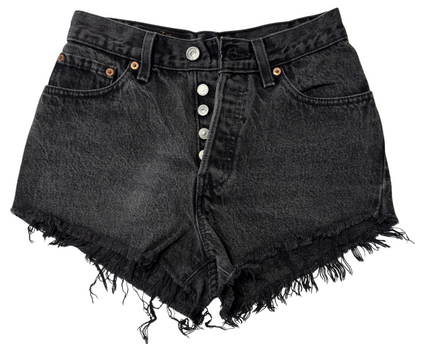 Levi’s 501 High-Rise Black Denim Cutoff Shorts - XS | Waist: 26"