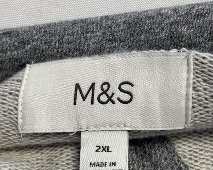 M&S Grey Marl Crew Neck Cotton Sweatshirt