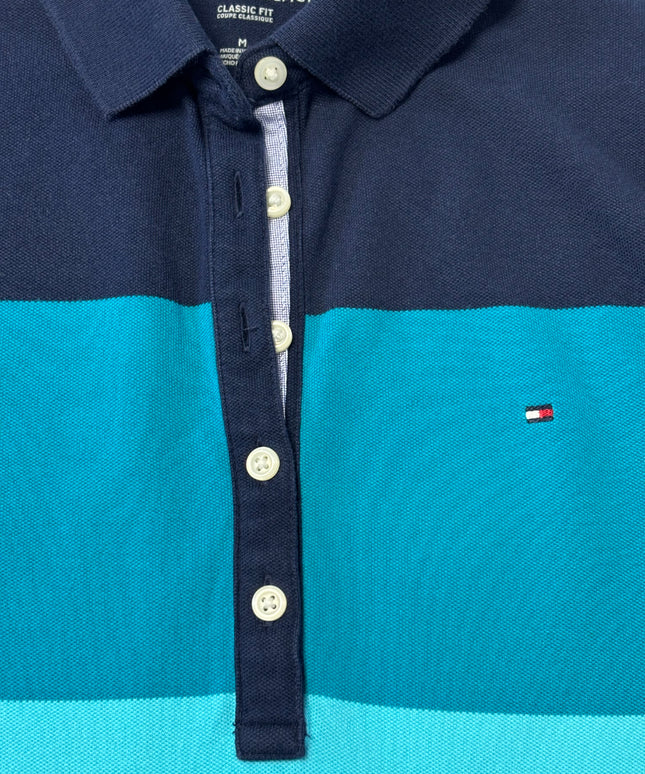 Tommy Hilfiger Blue Striped Classic Fit Polo Shirt