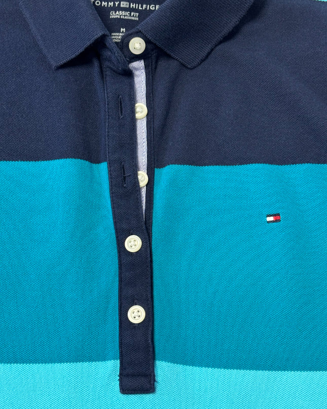 Tommy Hilfiger Blue Striped Classic Fit Polo Shirt
