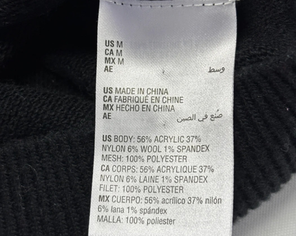 INC International Concepts Black Mesh Sleeve Sweater