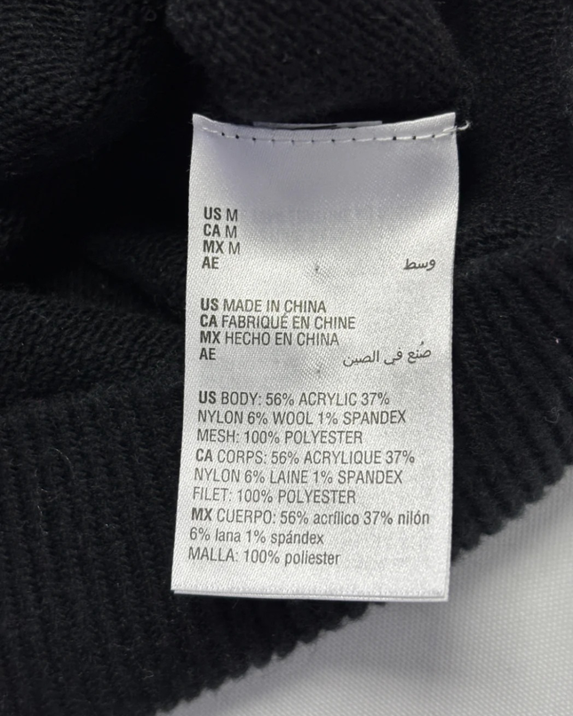 INC International Concepts Black Mesh Sleeve Sweater