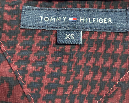 Tommy Hilfiger Maroon Patterned Long Sleeve Button-Down Shirt