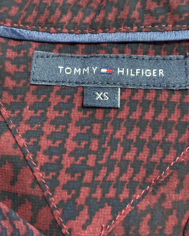 Tommy Hilfiger Maroon Patterned Long Sleeve Button-Down Shirt