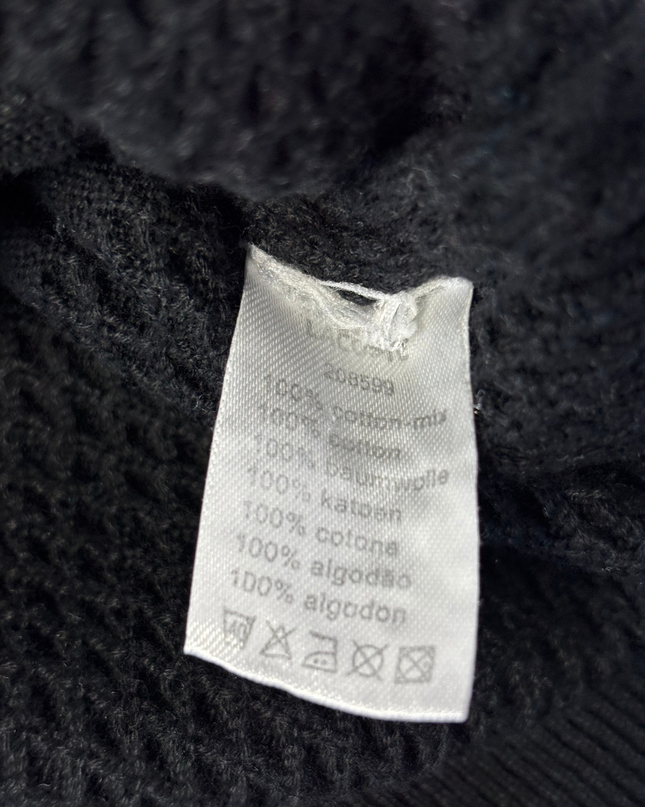 Lacoste Black V-Neck Waffle Knit Sweater