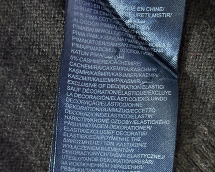 Tommy Hilfiger Brown Pima Cotton Cashmere V-Neck Sweater