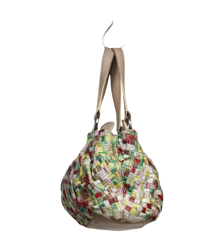 DKNY Multicolor Embroidered Woven Satchel Bag