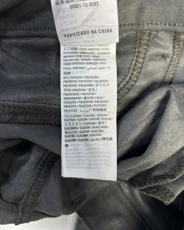 Abercrombie & Fitch Dark Grey Faux Suede Crinkle Skinny Pants