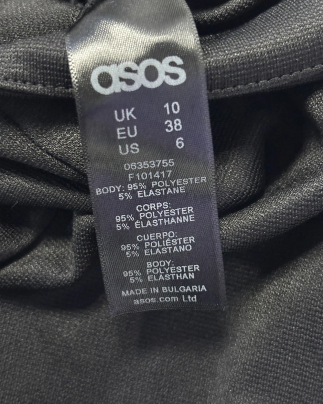 Asos Black Tie Hem High-Waisted Slim Pants