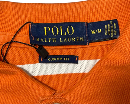 Polo Ralph Lauren Orange and White Striped Polo Shirt