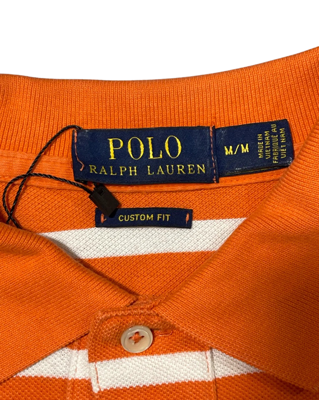 Polo Ralph Lauren Orange and White Striped Polo Shirt