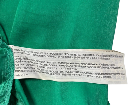 Mango Suit Emerald Green Pleated Strappy Mini Dress