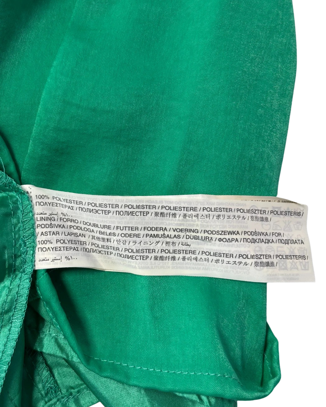 Mango Suit Emerald Green Pleated Strappy Mini Dress