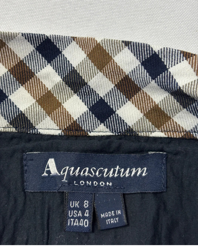 Aquascutum Multicolor Checkered Cotton Mini Skirt