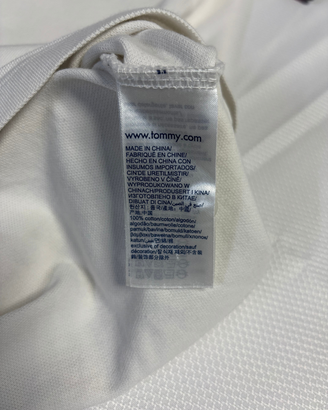 Tommy Jeans White Essential Tipped Piqué Polo Shirt