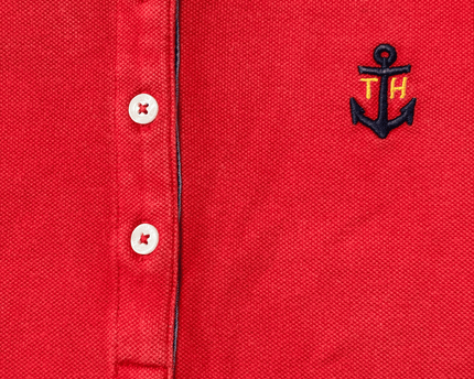Tommy Hilfiger Anchor Logo Red Pique Polo T-Shirt