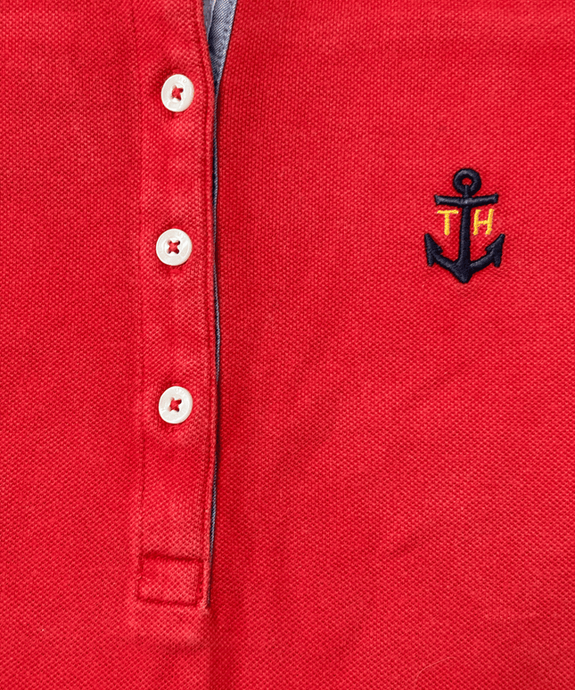 Tommy Hilfiger Anchor Logo Red Pique Polo T-Shirt