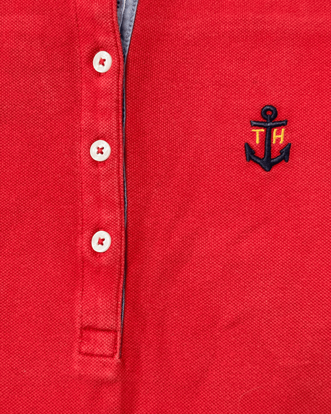 Tommy Hilfiger Anchor Logo Red Pique Polo T-Shirt