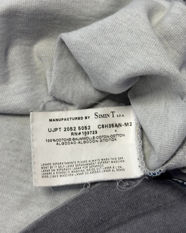 Armani Jeans Grey Graphic Long Sleeve Crewneck T-Shirt