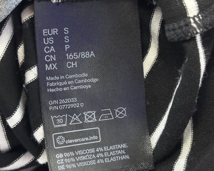 H&M Black/White Striped Turtleneck Long Sleeve Top