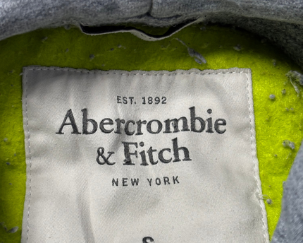 Abercrombie & Fitch Grey Graphic Fleece Pullover Hoodie