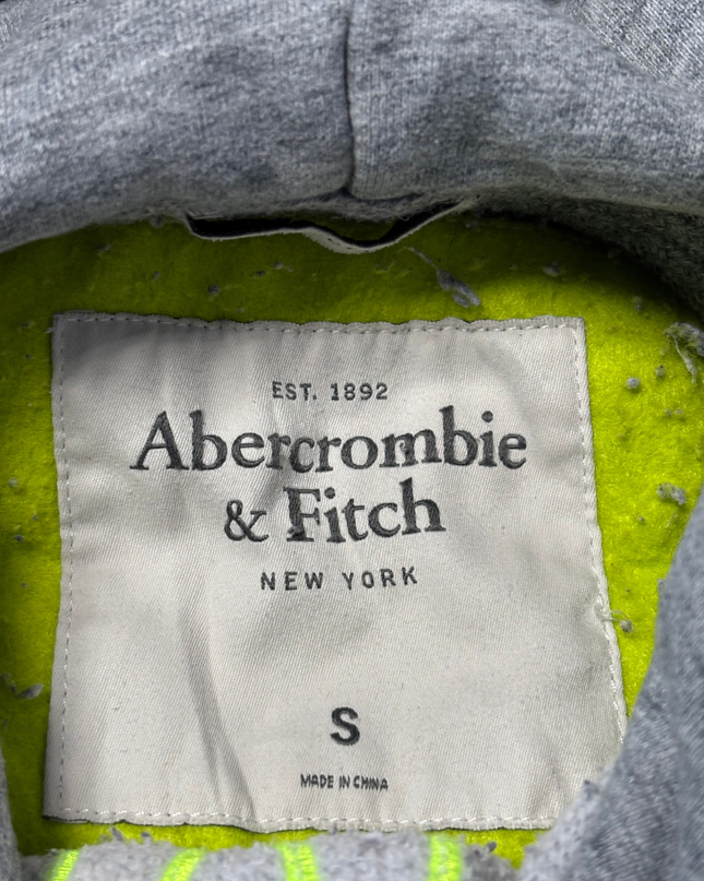 Abercrombie & Fitch Grey Graphic Fleece Pullover Hoodie