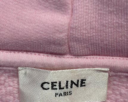 Celine Pink Multi-Color Embroidered Logo Oversized Hoodie