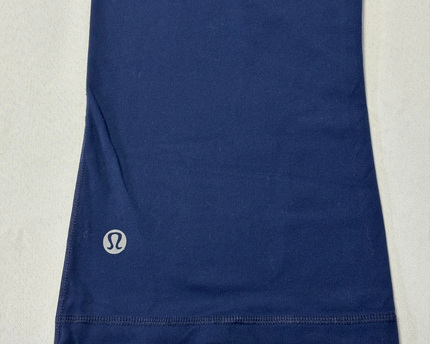 Lululemon Navy Blue Wide Leg Yoga Pants with Floral Waistband